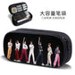 Times Youth Multi-Layer Stationery Box Canvas Pencil Bag Large Capacity Student Storage Box Pencil Bag Zipper New Style