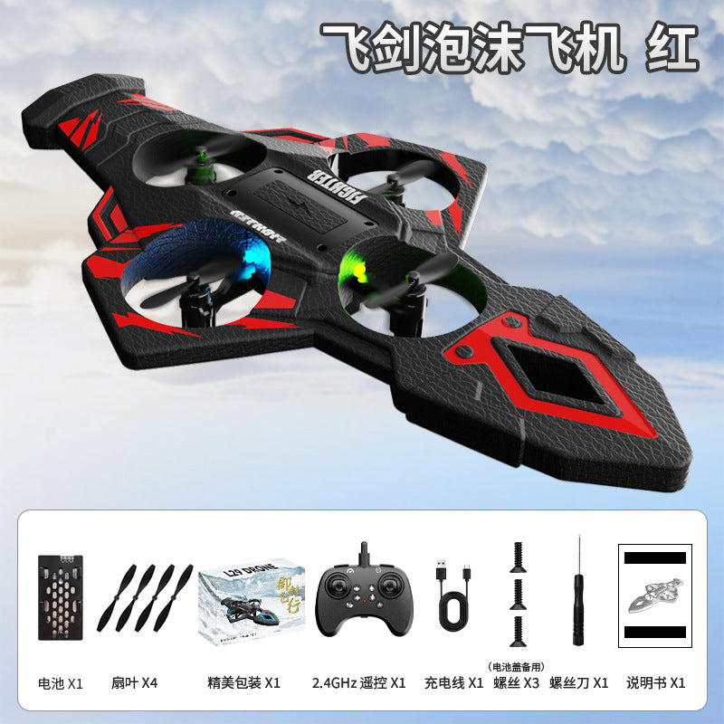 Cross-Border New Remote Control Flying Sword Gravity Sensing Stunt Foam Colorful Light Charging Model Resistant to Falling Sword Flying Aircraft