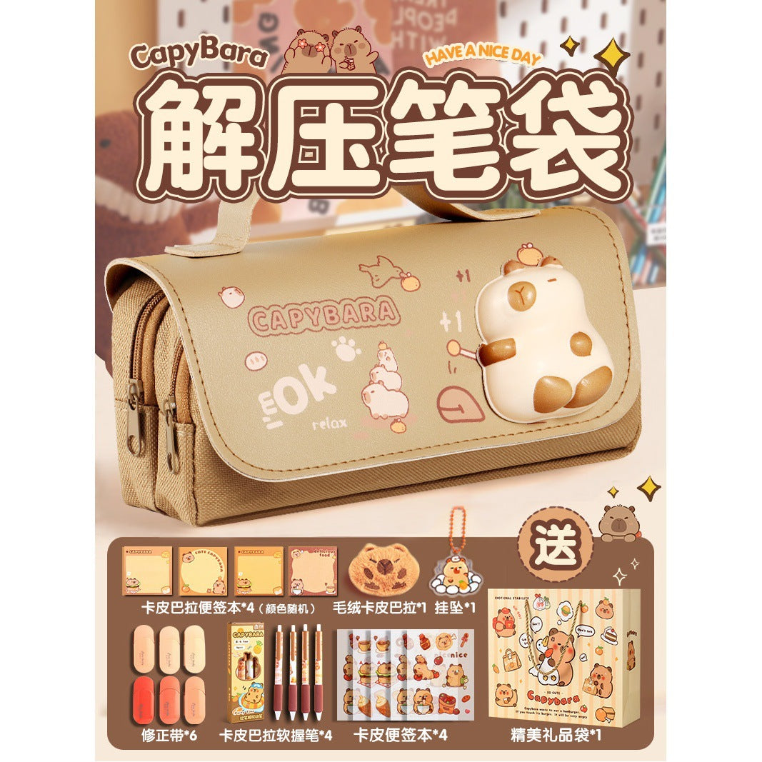 Kapibala Plush Doll Doll Back-To-School Gift Package Primary School Souvenir Birthday Gift Plush Stationery Set