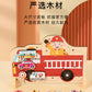 Wooden two-in-one string string beaded puzzle string animal fruit traffic large particle string wooden toy