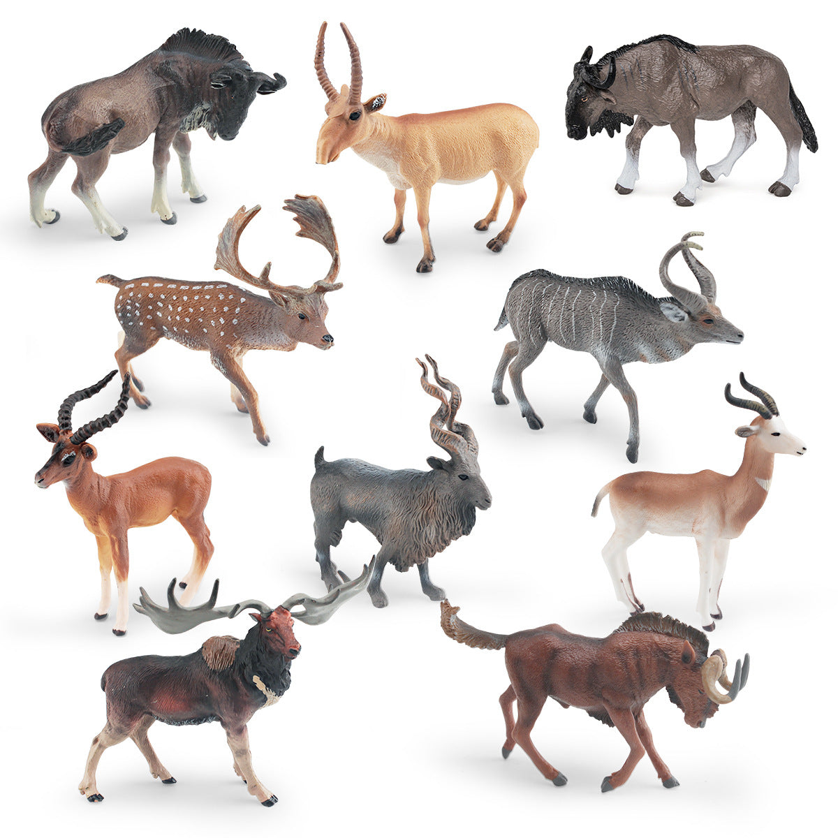 Cross-border simulation wild animal model Horn horse Antelope Mountain Antelope twist angle goat male deer desktop decoration ornaments