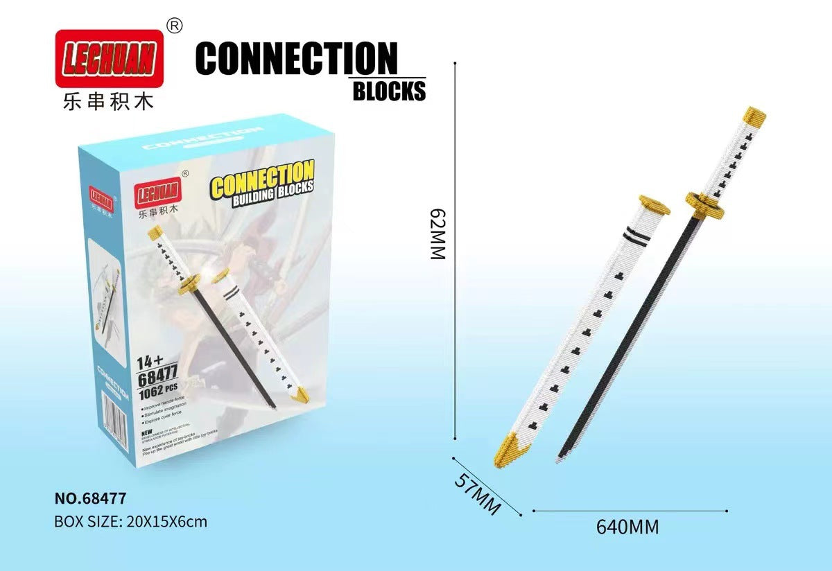 Compatible with Lego Bricks Sword Micro-Particle Weapon Knife Model with Sword Sheath Assembled Children's Educational Toys Wholesale Dropshipping