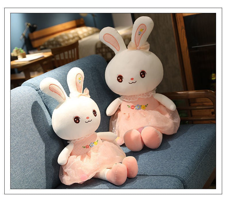Rabbit Doll Plush Toy Cute Birthday Gift Girl's Pillow Soothing White Rabbit Doll Children's Doll