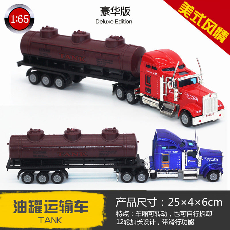 English packaging cross-border children alloy car vehicle trailer fire truck tank excavator pull back toy car