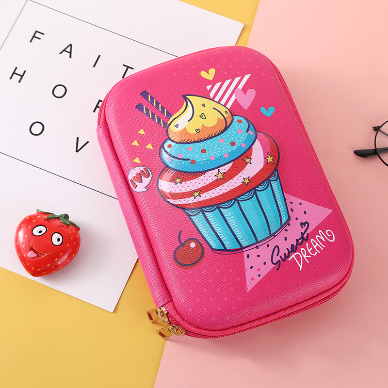 3D New Cute Eva Stationery Box Children's Multifunctional Large Capacity Pencil Bag Student Portable Square Pencil Box