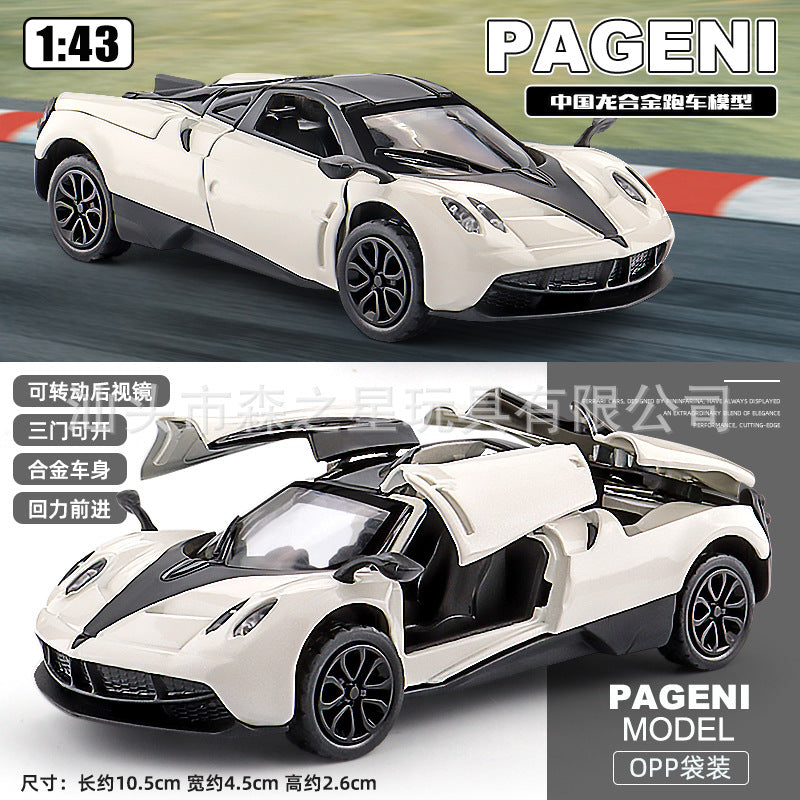 Cross-Border Popular 1:43 Three-Door Alloy Sports Car Model Kidsren's Pull-Back Toy Car Color Boxed Boy Toy Batch