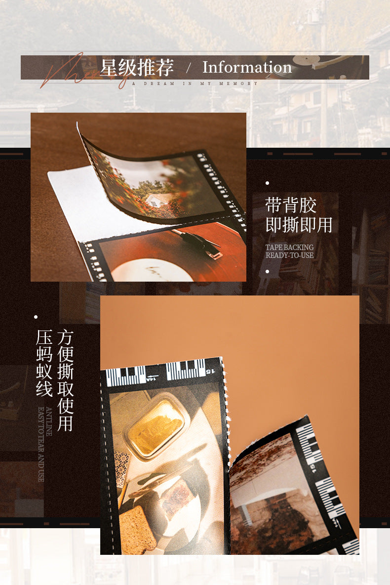 A Dream in Memory Film Film Stickers Retro Old Film Film Strips Handbook Collage Basics
