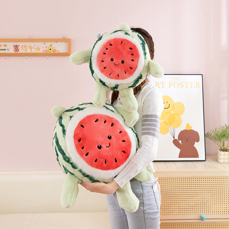 Popular Cute Summer Running Watermelon Doll Girls Dormitory Pillow Pillow Sleeping Companion Children's Gift Wholesale