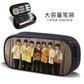 Times Youth Multi-Layer Stationery Box Canvas Pencil Bag Large Capacity Student Storage Box Pencil Bag Zipper New Style