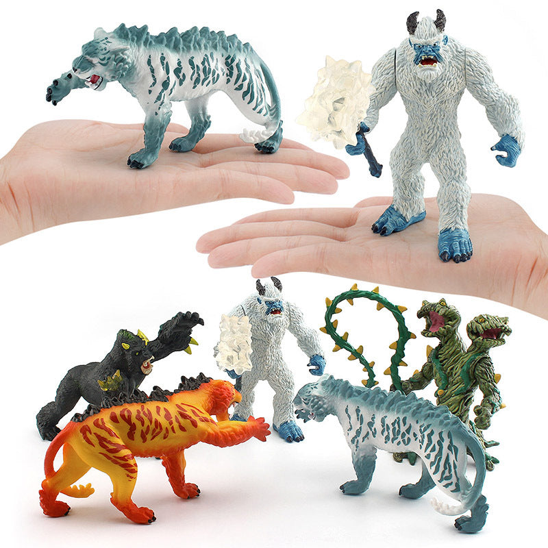 Cross-border simulation Western myth monster tree monster ice crystal Tiger lava Tiger ice monster gorilla model monster ornaments