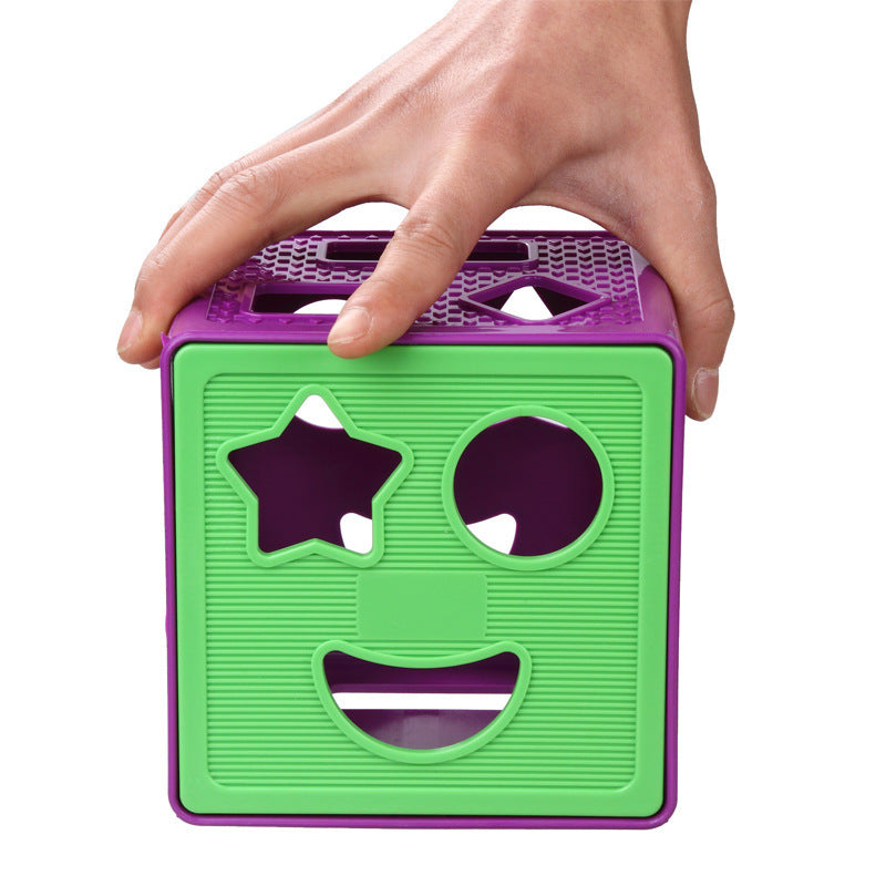 Children's educational geometric shape cognitive matching square plastic building blocks kindergarten baby intelligence box toys