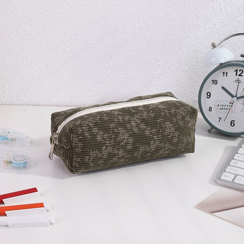 2025 New Small Floral Pencil Bag, Simple and High-Looking Student Stationery Bag, Large Capacity Pencil Bag, Makeup Storage Bag