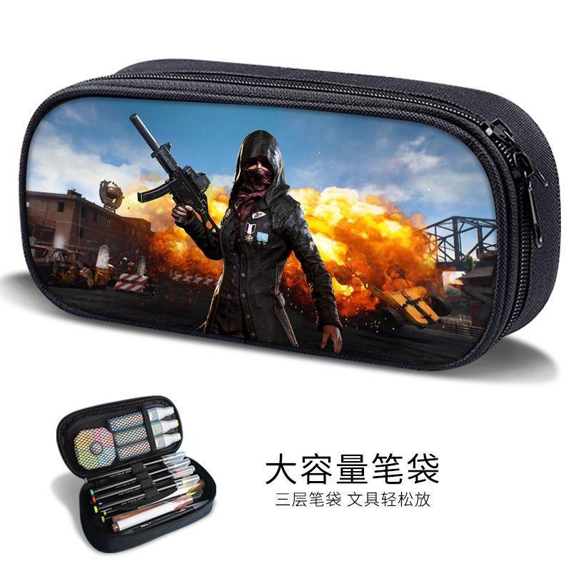 Sand Sculpture Pencil Bag for Boys, Multifunctional Stationery Box for Primary and Secondary School Students, Pubg Game Stationery Bag, Kidsren's Trendyy Pencil Bag