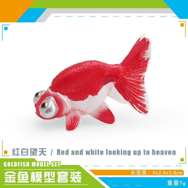 Cross-border export simulation ornamental fish with base model mini goldfish Koi set Marine static ornaments toy