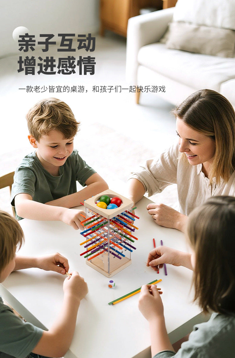 Early Education Children's Three-in-One Stick Game Baby Stick Color Classification Pitching Montessori Wooden Toys