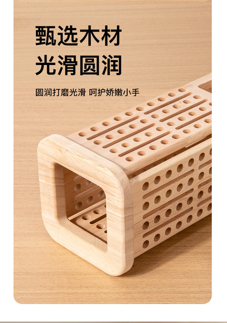Wooden Kidsren's Stick Insertion Game Baby Draw Stick Color Cognitive Pitching Montessori Family Interactive Toy