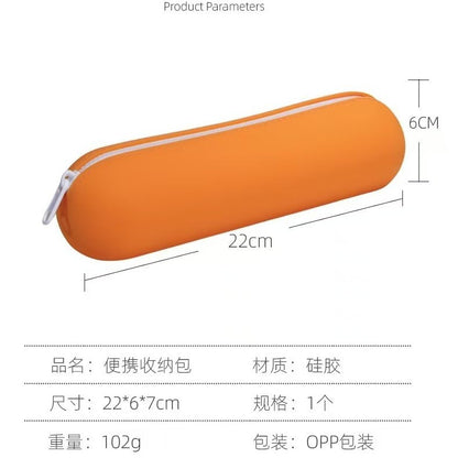 Cross-border Straight Hair Comb Silicone Storage Bag Lipstick Cosmetic Storage Bag Large Capacity Student Stationery Box Waterproof Bag