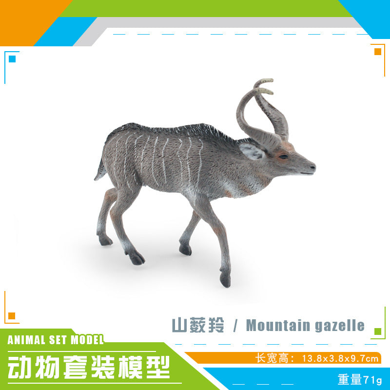 Cross-border simulation wild animal model Horn horse Antelope Mountain Antelope twist angle goat male deer desktop decoration ornaments