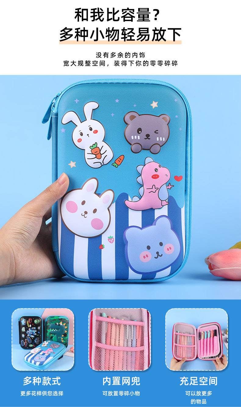 Eva Pencil Box 3D Stereo Large-Capacity Kidsren's Pencil Bag Multi-Functional Student Stationery Popular Pencil Box Waterproof