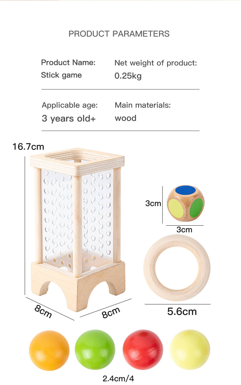 Wooden Kidsren's Stick Insertion Game Baby Draw Stick Color Cognitive Pitching Montessori Family Interactive Toy