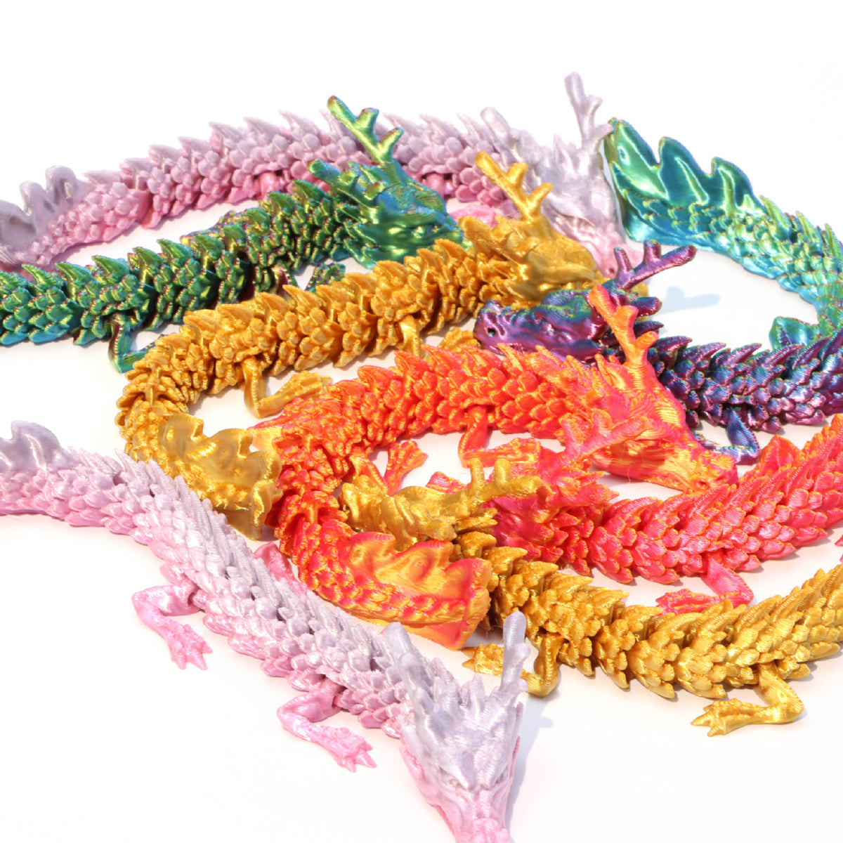 Net red explosions 3d printing dragon ornaments Chinese dragon cross-border dragon egg joint dragon toy hand gift stall wholesale