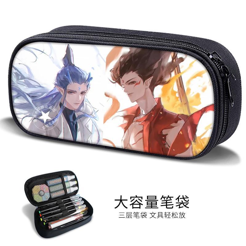 Essential Stationery for the Beginning of School: Nezha the Magic Child Sea Pen Bag for Boys, Anime Merchandise, Lotus Cake Cp Unisex Stationery Box Trend