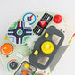 CECPC Montessori Children's Simulated Steering Wheel Busy Board Switch Led Light Busy Board Early Education Educational Wooden Toys