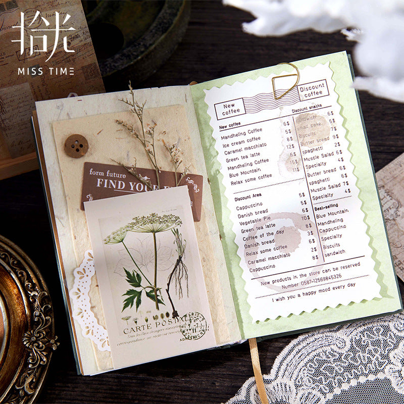 Picking up Korean Material Paper Qingye Whispering Series ins Small Fresh Broken Flowers diy Hand Account Collage Background Material