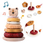 Amazon Baby Early Education Educational Lion Set Pillar Toy Wooden Toddler's Hands-on Brain Stacking Shape Building Blocks