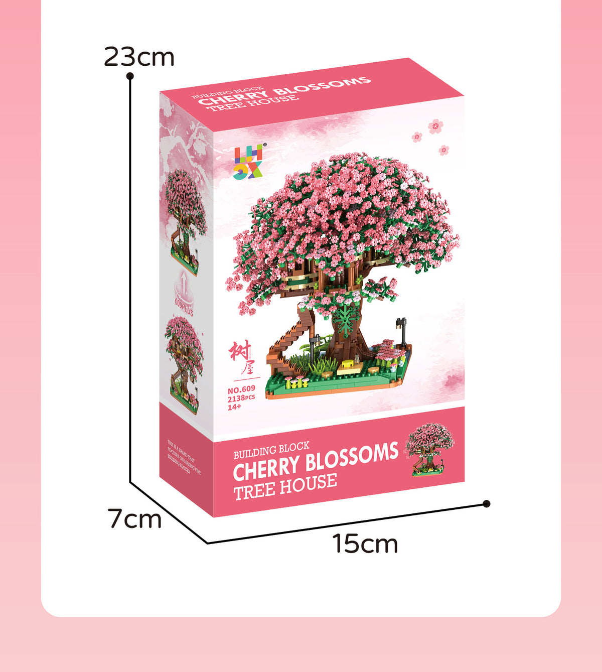 Cross-border TEMU Compatible Lego Sakura Tree House Rainbow Tree Blocks Children's Educational Assembled Toys for Girls Gift