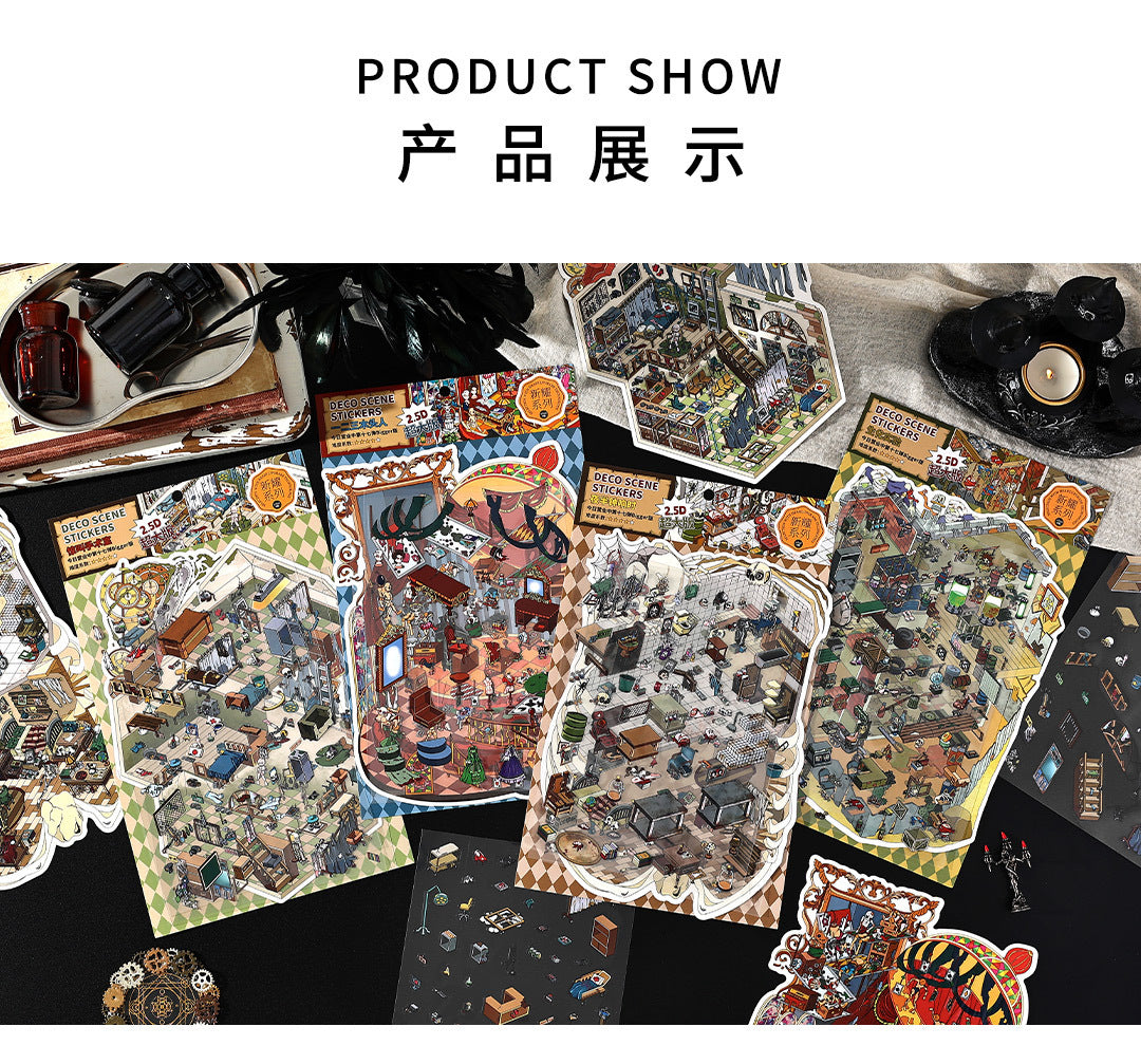 Infeel.Me Extra Large Scenery Stickers Today's Business Hours Open - Part Twelve DIY Journal Scene Stickers