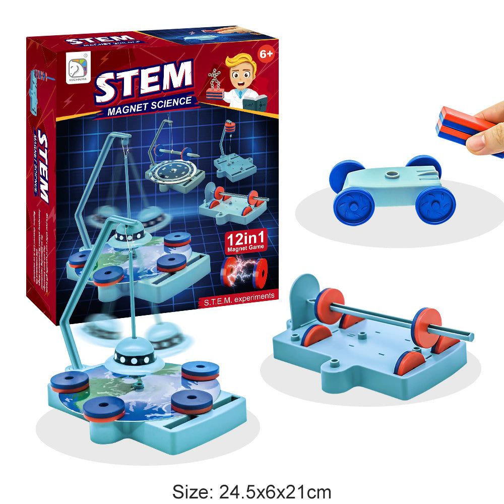 Cross-Border Wholesale Dropshipping Physical 12-in-1 Magnetic Science Experiment Set Steam Interest Development Science and Education Toys