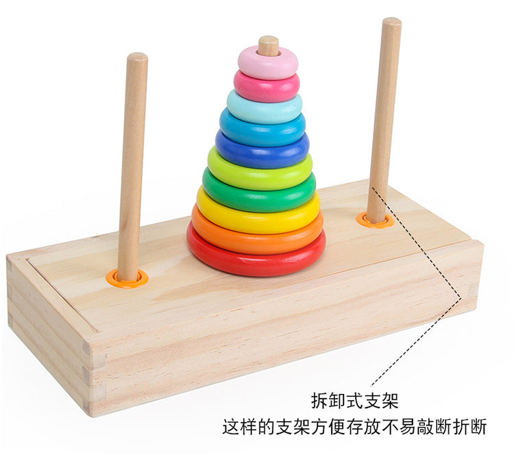 Hanoi Tower for Primary School Students 10 Layers 8 Large 5 Medium 10 Layers Hanrotoro Kidsren's Educational Thinking Training Toys