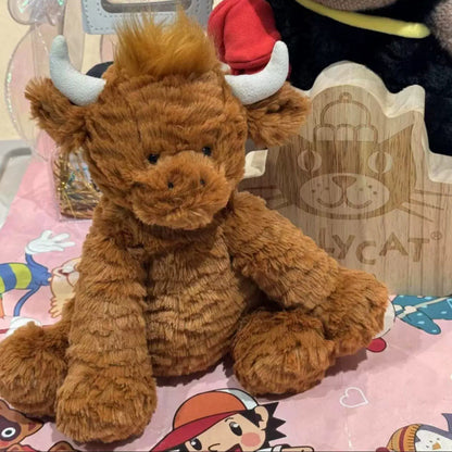 British Jelly Wave Series Curly Lion Monkey Plush Toy Wave Hair Dragon Doll Curly Highland Cow