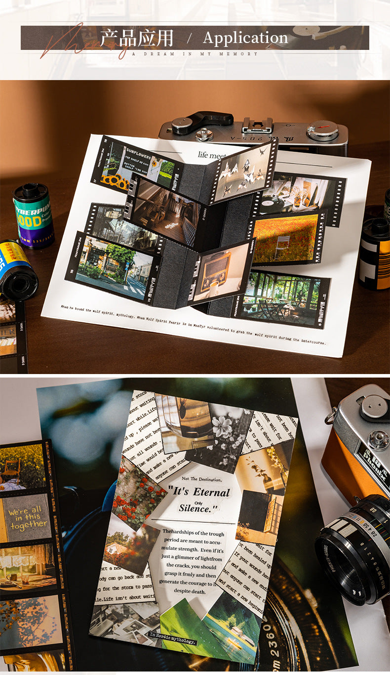 A Dream in Memory Film Film Stickers Retro Old Film Film Strips Handbook Collage Basics