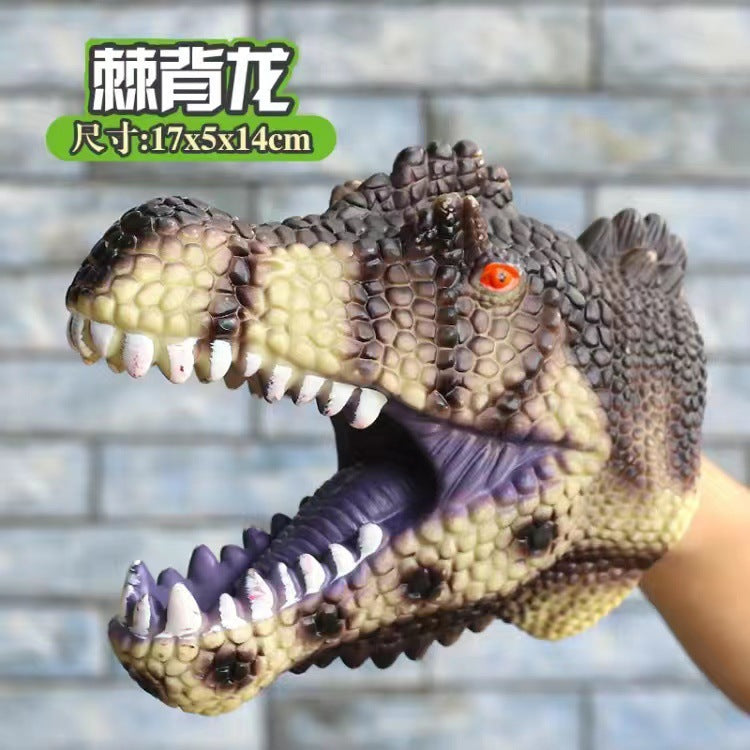 Dinosaur Hand Puppet Cross-Border Wholesale Gloves Soft Rubber Triceratops Tyrannosaurus Rex Children's Simulation Animal Model Boy Toy