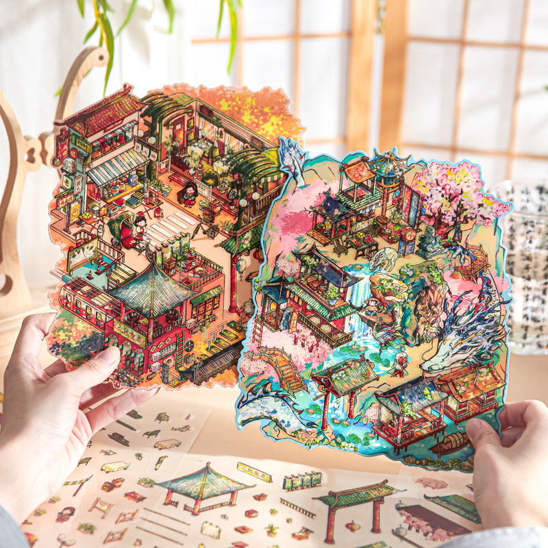Mr. Mo Yan's New 3D Landscape Stickers Kaleidoscope Series Fun Original DIY Stress-Relief Stickers