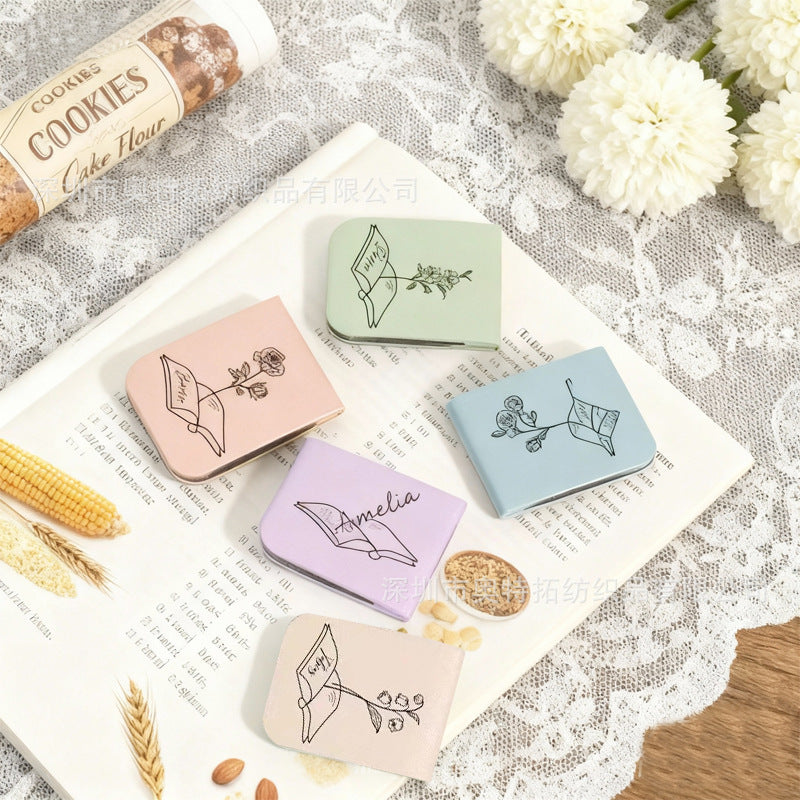 in stock Dopamine Color Magnetic Leather Bookmark Square Magnetic Bookmark Graduation Gift Bookworm Reading Pagination Clip