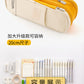 in stock Multi-layer Canvas Retractable Pencil Case Korean Simple High School Student Macaron Color-block Variable Large Capacity Pencil Case