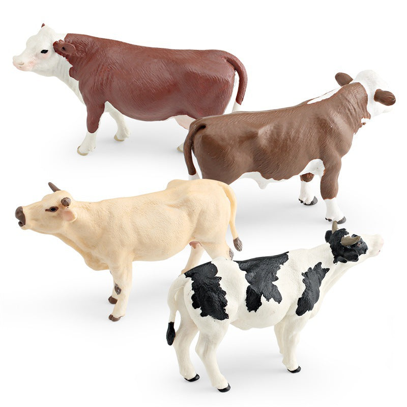 Cross-border simulation farm animal cow model flavich bull Charolais ranch desktop decoration toy