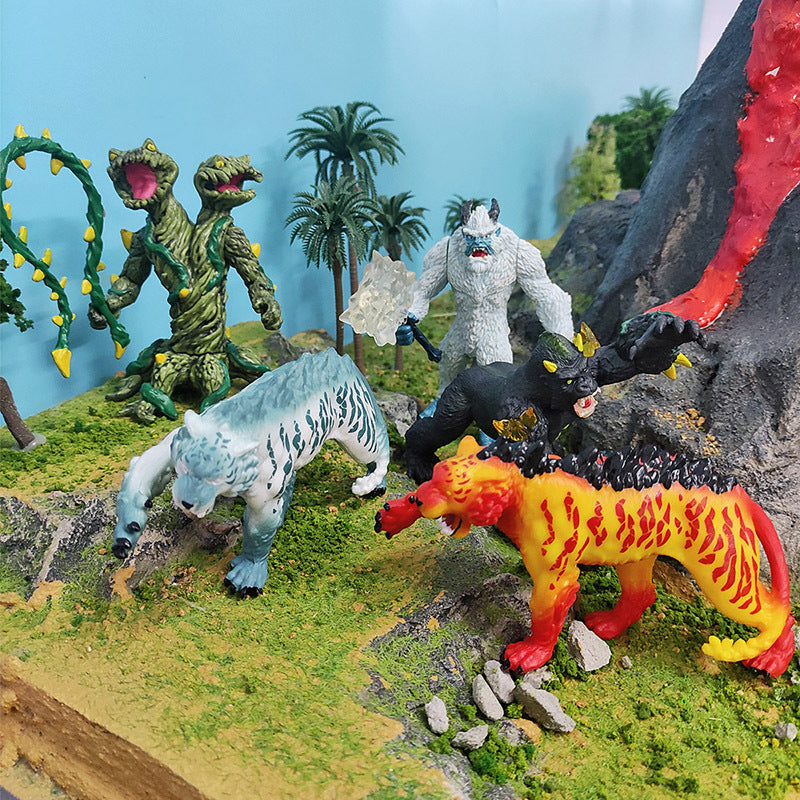 Cross-border simulation Western myth monster tree monster ice crystal Tiger lava Tiger ice monster gorilla model monster ornaments