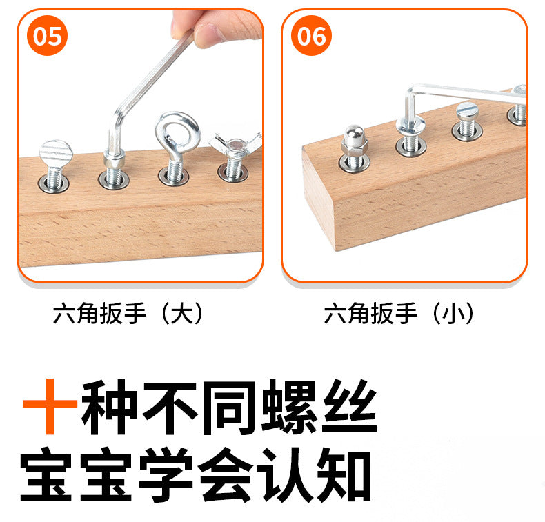 Montessori Early Education Wooden Toys Screw Dismounting Tools Use Exercise Cognitive Toys Kindergarten Small Class