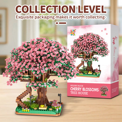 Cross-border TEMU Compatible Lego Sakura Tree House Rainbow Tree Blocks Children's Educational Assembled Toys for Girls Gift