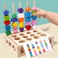 Children's Educational Beaded Five Sets of Column Color Sensory Enlightenment Children's Shape Matching Perception Early Education Wooden Building Blocks Play