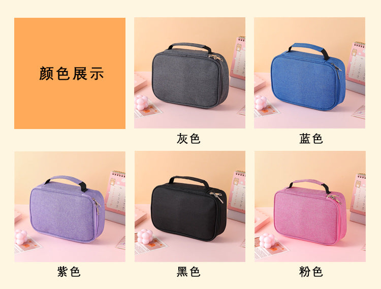 Cross-Border Satchel Large-Capacity 72-Hole Multi-Functional Student Art Student Color Lead Brush Pencil Stationery Storage Bag