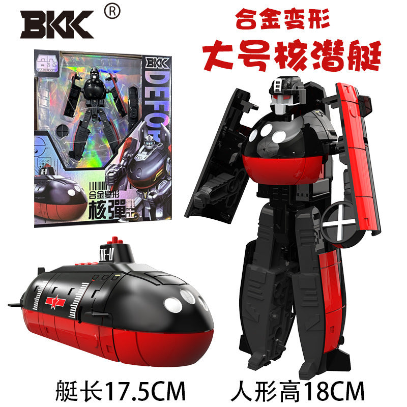 BKK alloy deformation robot train high-speed rail engineering bus dinosaur green leather train King Kong BKK children's toys