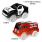 Magnetic track car electric light-emitting jeep police car project small train track accessories children's toys car