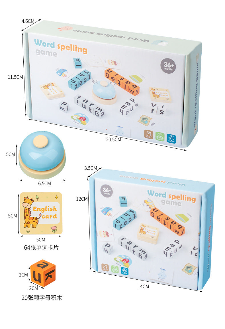 Children's English Scrabble Word Game Toys Fun Baby Parent-Child Interaction Puzzle English Letter Cognition