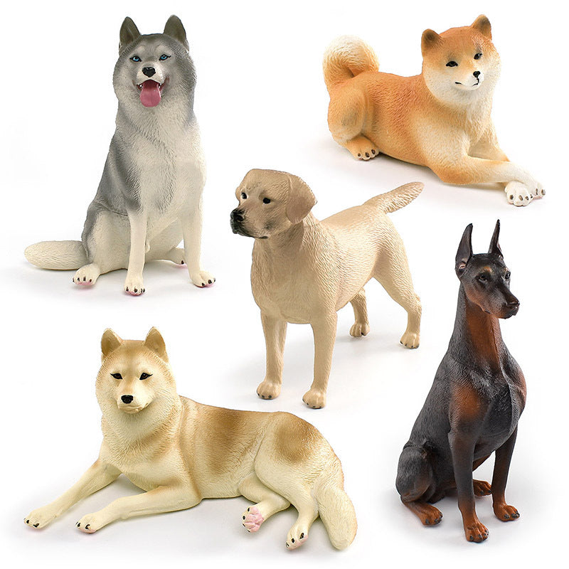 Cross-border simulation Labrador Shiba Inu husky Doberman model children's cognitive pet dog decoration toy