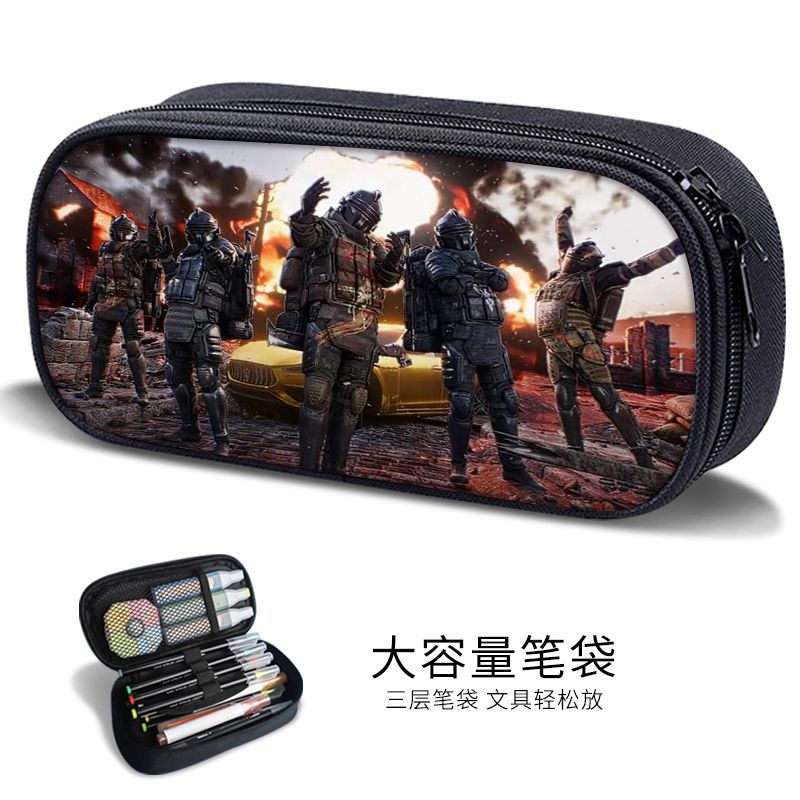 Chicken Pen Bag for Boys Peace Elite Expression Pack Stationery Box for Primary School Boys, Junior High School Students, Kindergarten Kidsren's Pen Box